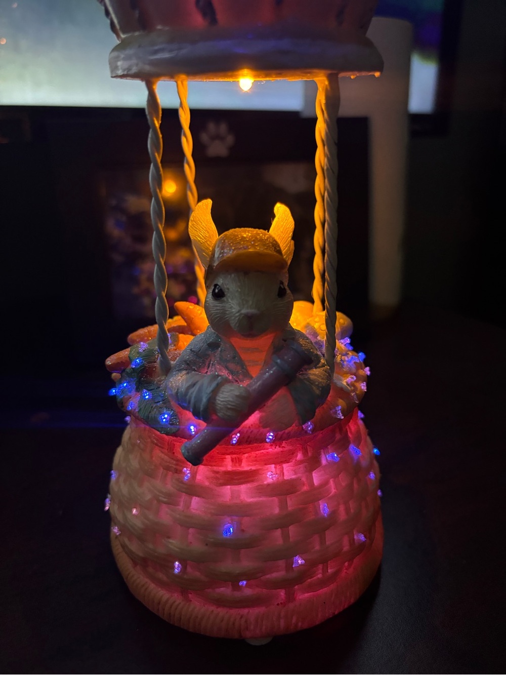 Glowing Hot Air Basket Bunny Decoration